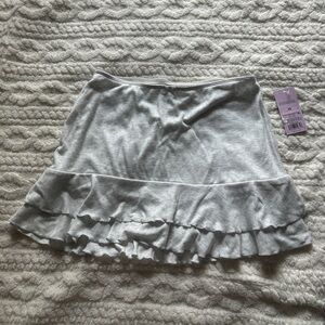 Wild Fable Light Gray Ruffled Mini Skirt